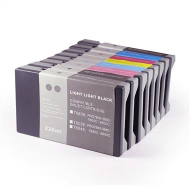 9 färger 350ML T5961-T5969 kompatibel bläckpatron för Epson Stylus Pro 7890 9890 skrivare